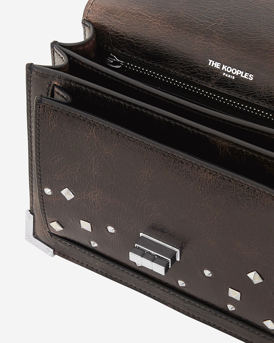 Emily small bag in brown crackle leather