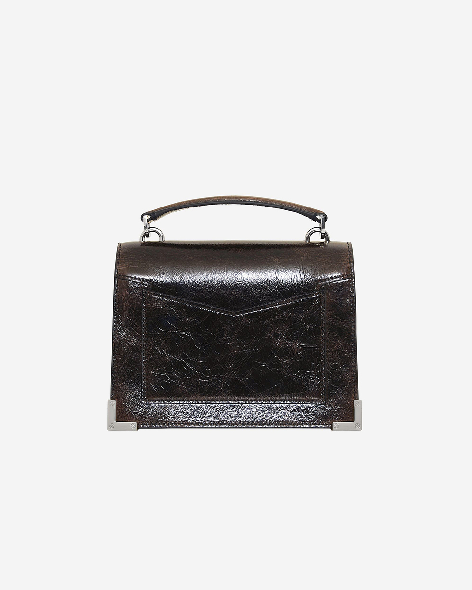 Emily small bag in brown crackle leather