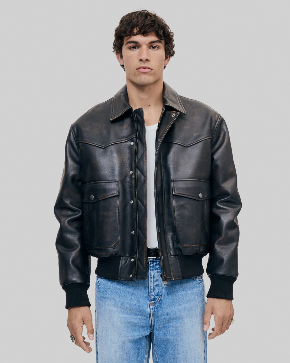Brown leather jacket