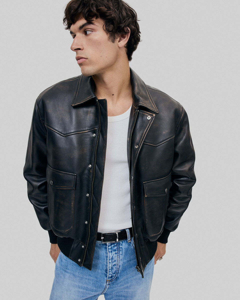 Brown leather jacket