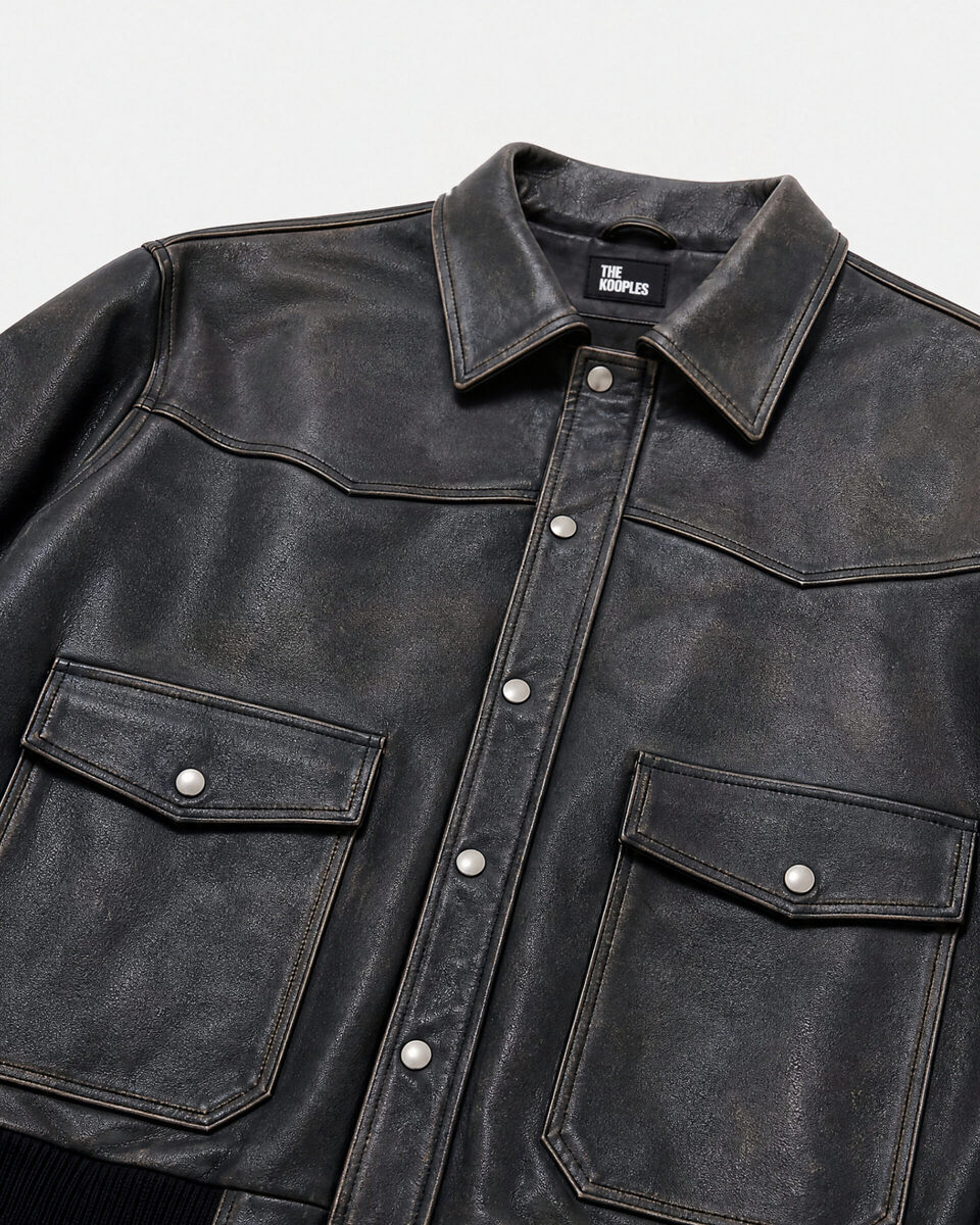 Brown leather jacket
