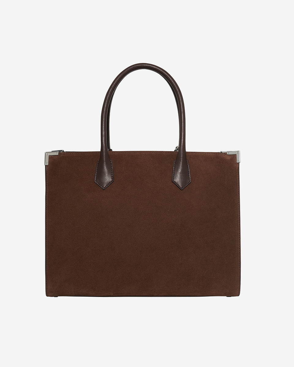 Ming XL tote bag in brown suede