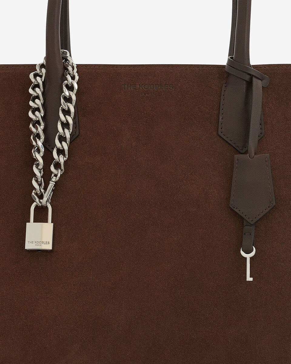 Ming XL tote bag in brown suede