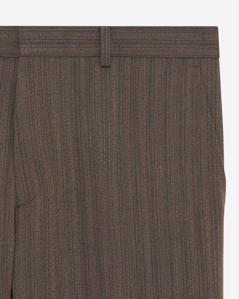 Straight brown pinstripe suit pants