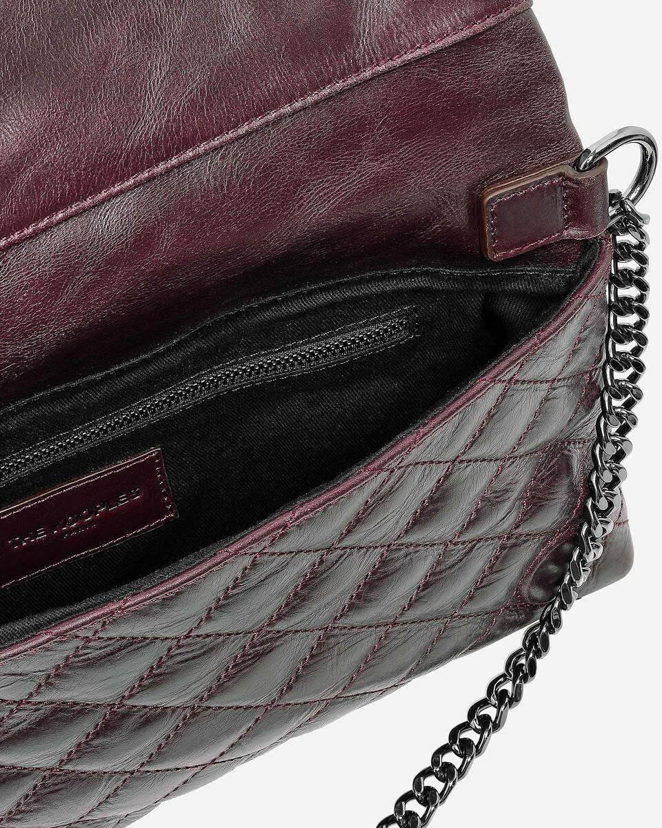 Heritage small clutch bag in burgundy leather
