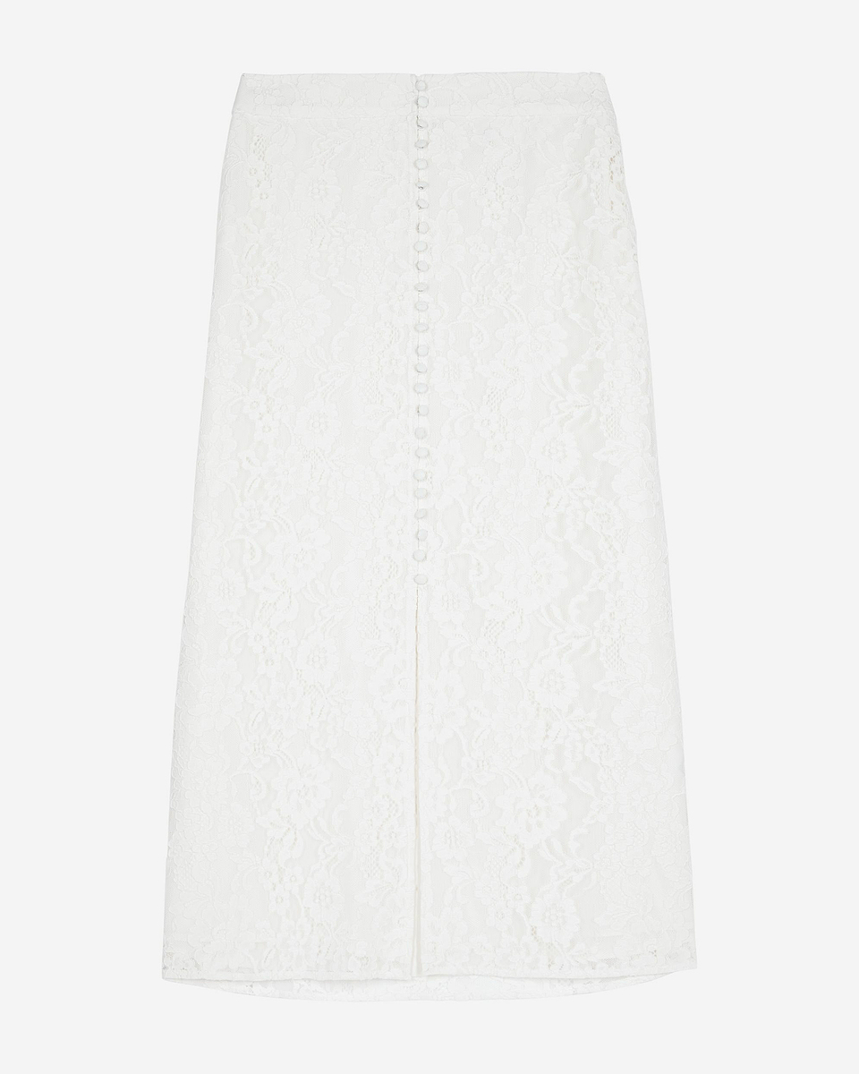 Long white lace skirt