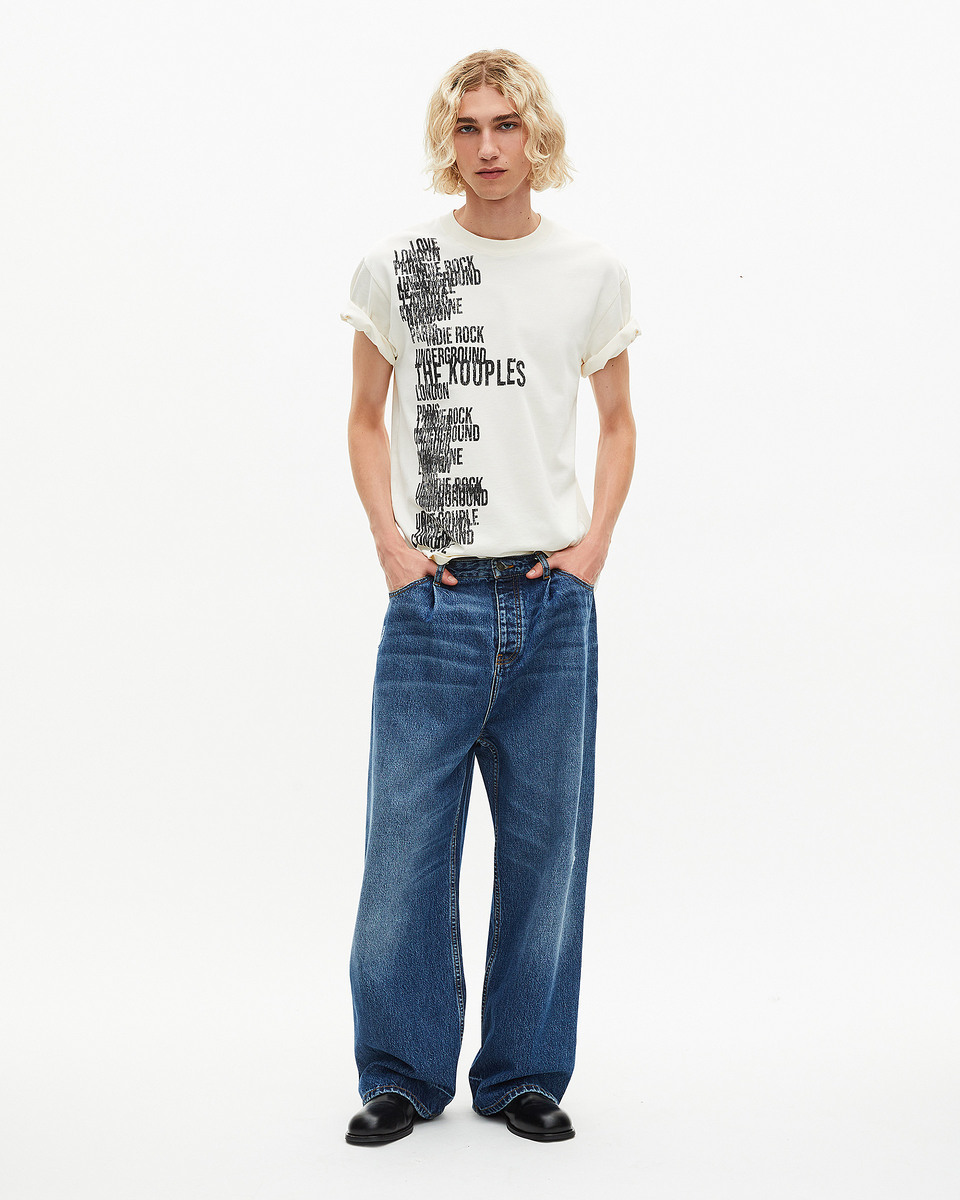 T-shirt with screen print The Kooples ecru