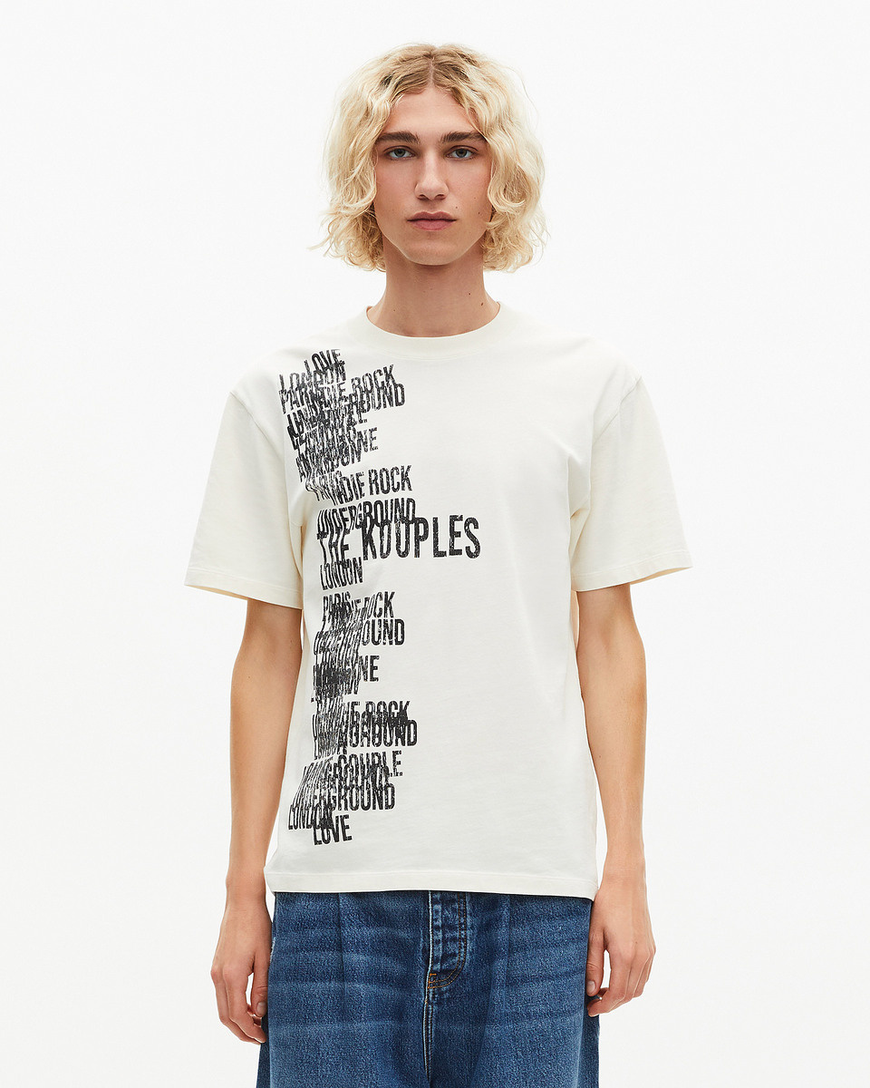 T-shirt with screen print The Kooples ecru