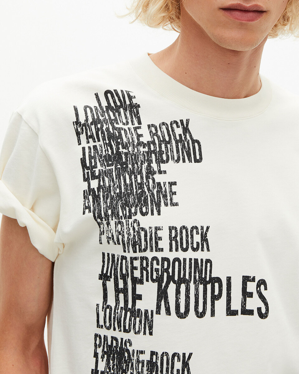T-shirt with screen print The Kooples ecru