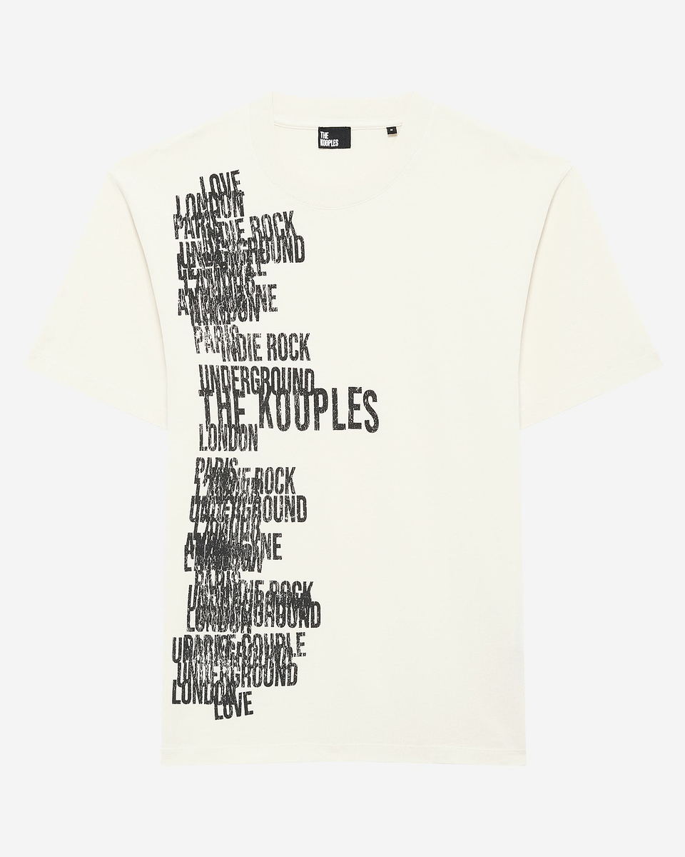 T-shirt with screen print The Kooples ecru