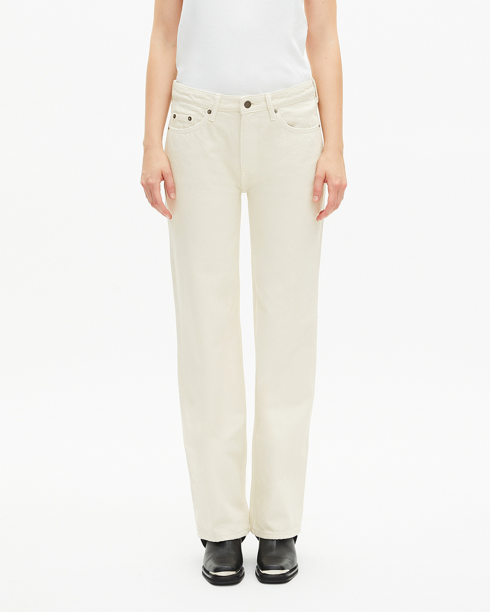 Ecru straight jeans