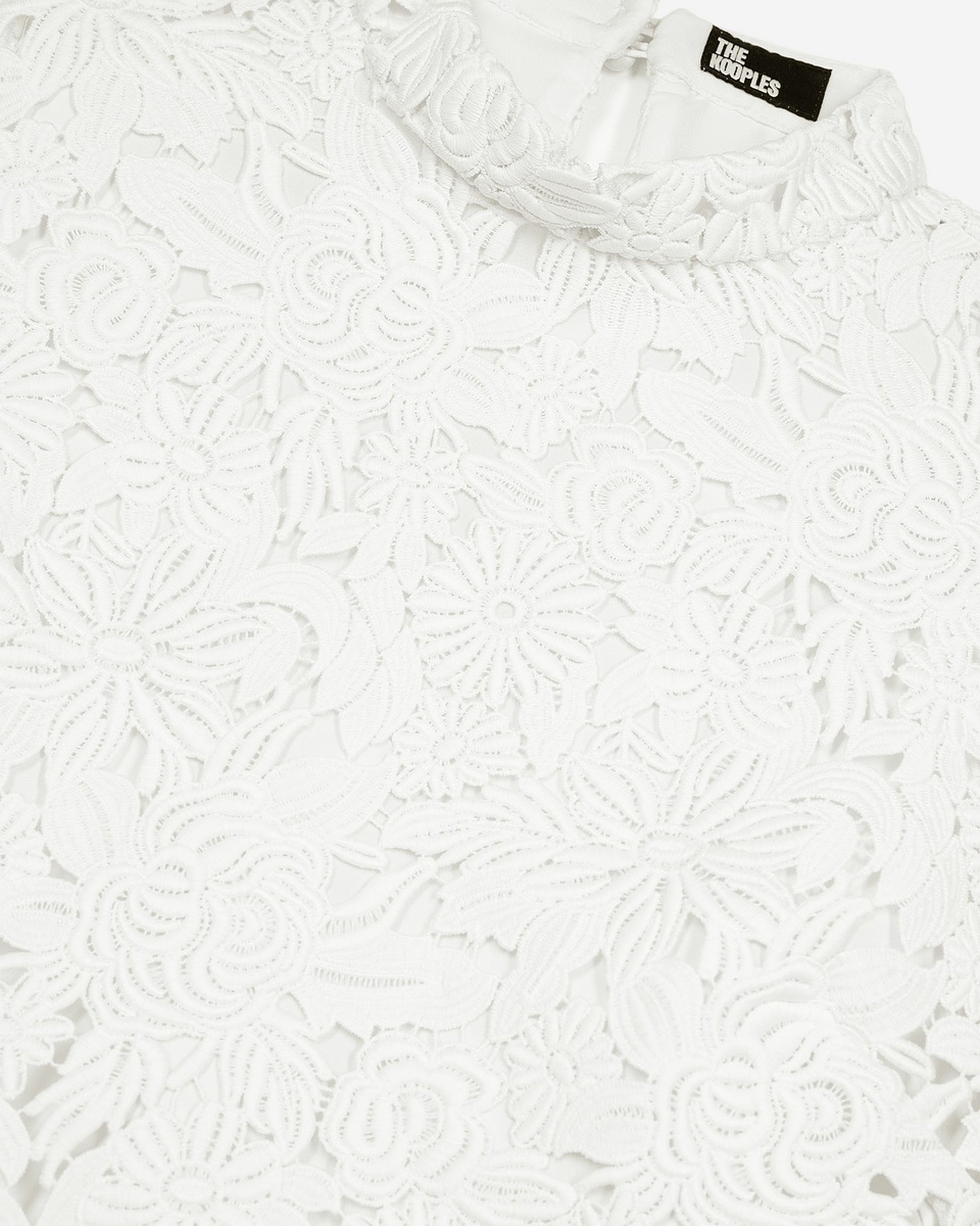 Ecru floral lace top