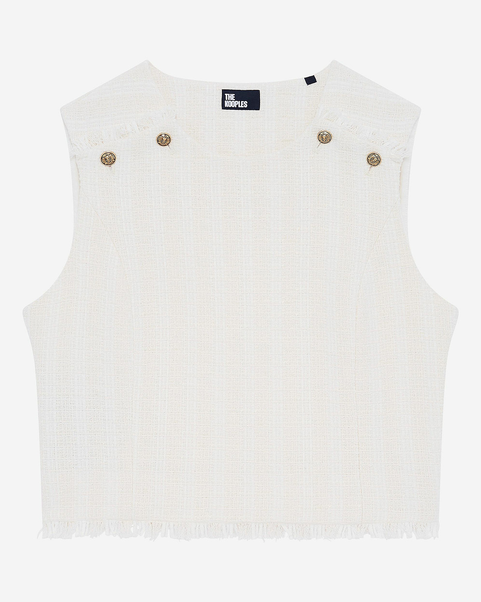 Ecru tweed top