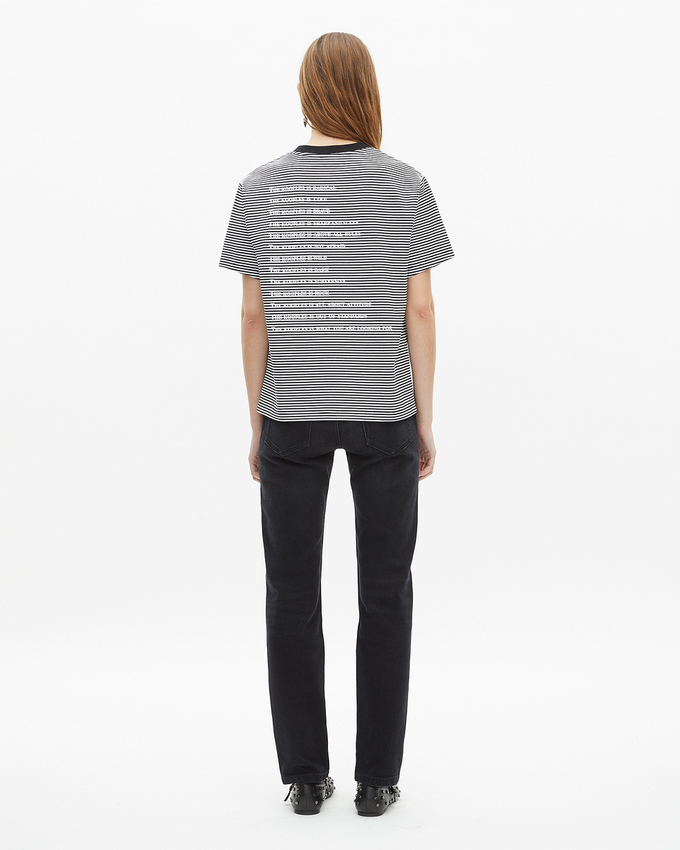 What is ecru striped T-shirt