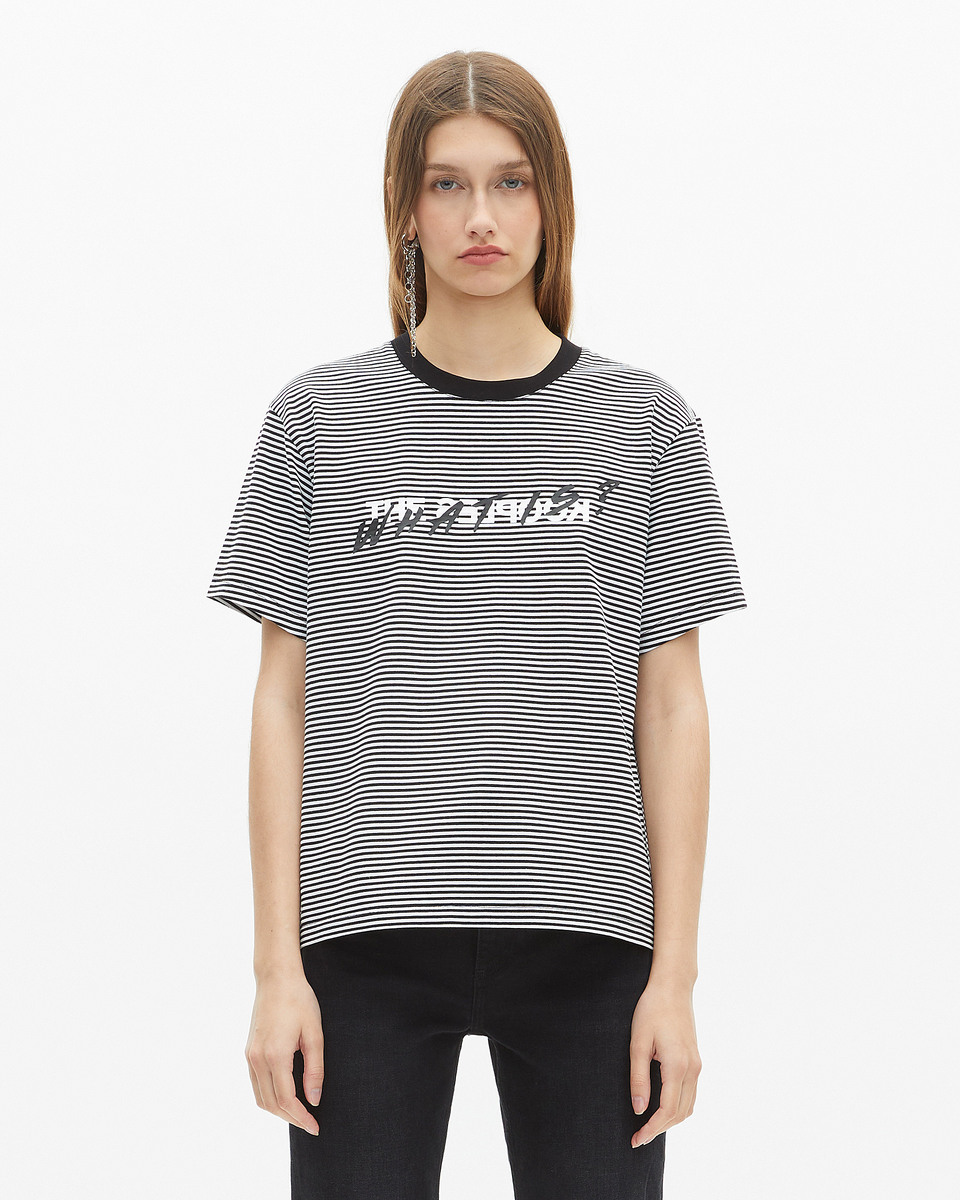 What is ecru striped T-shirt