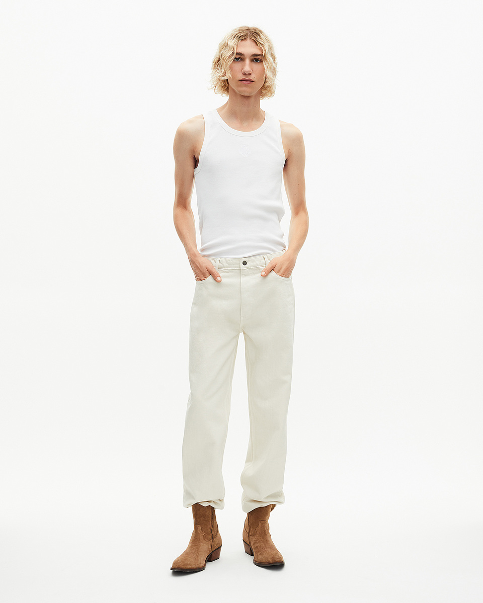 Ecru straight jeans