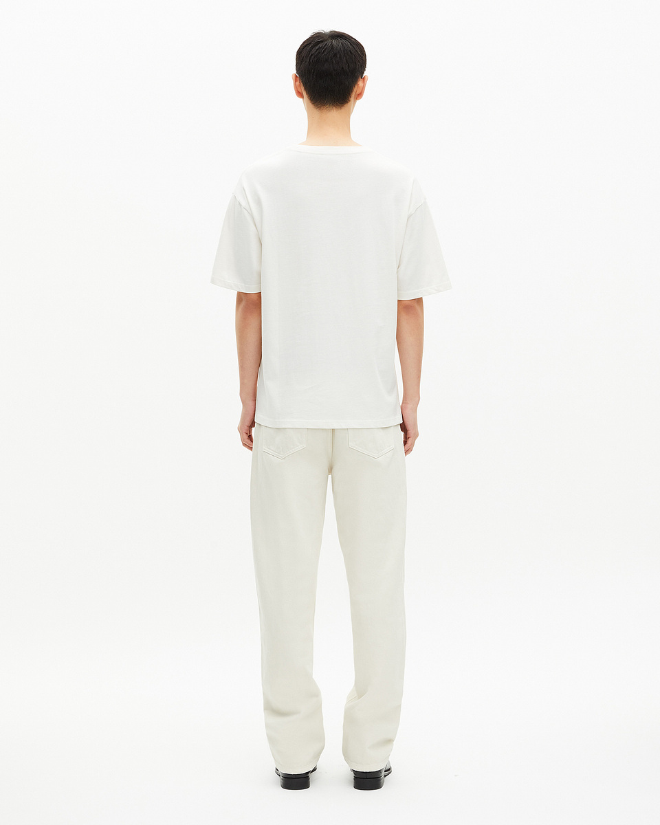 Ecru pines-effect printed T-shirt
