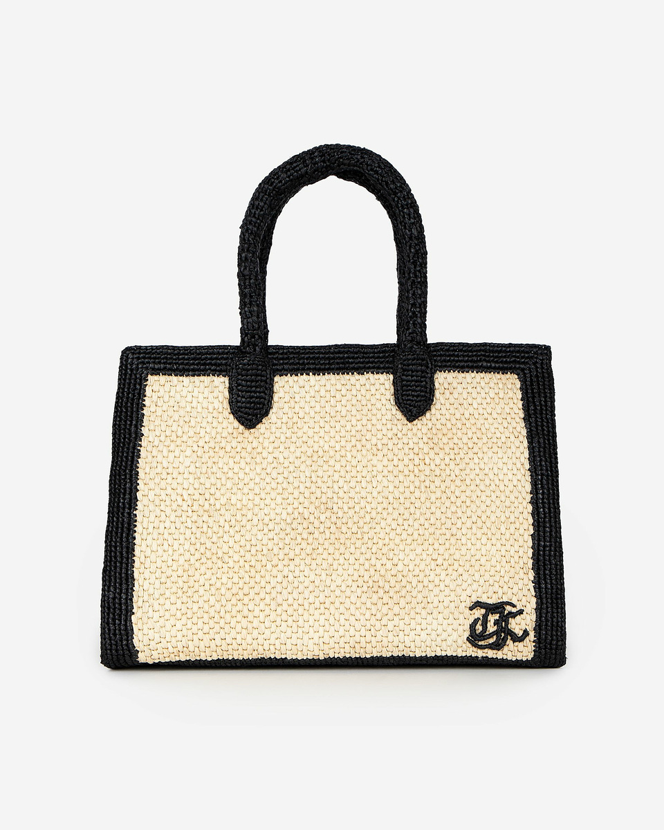 Ecru raffia tote bag