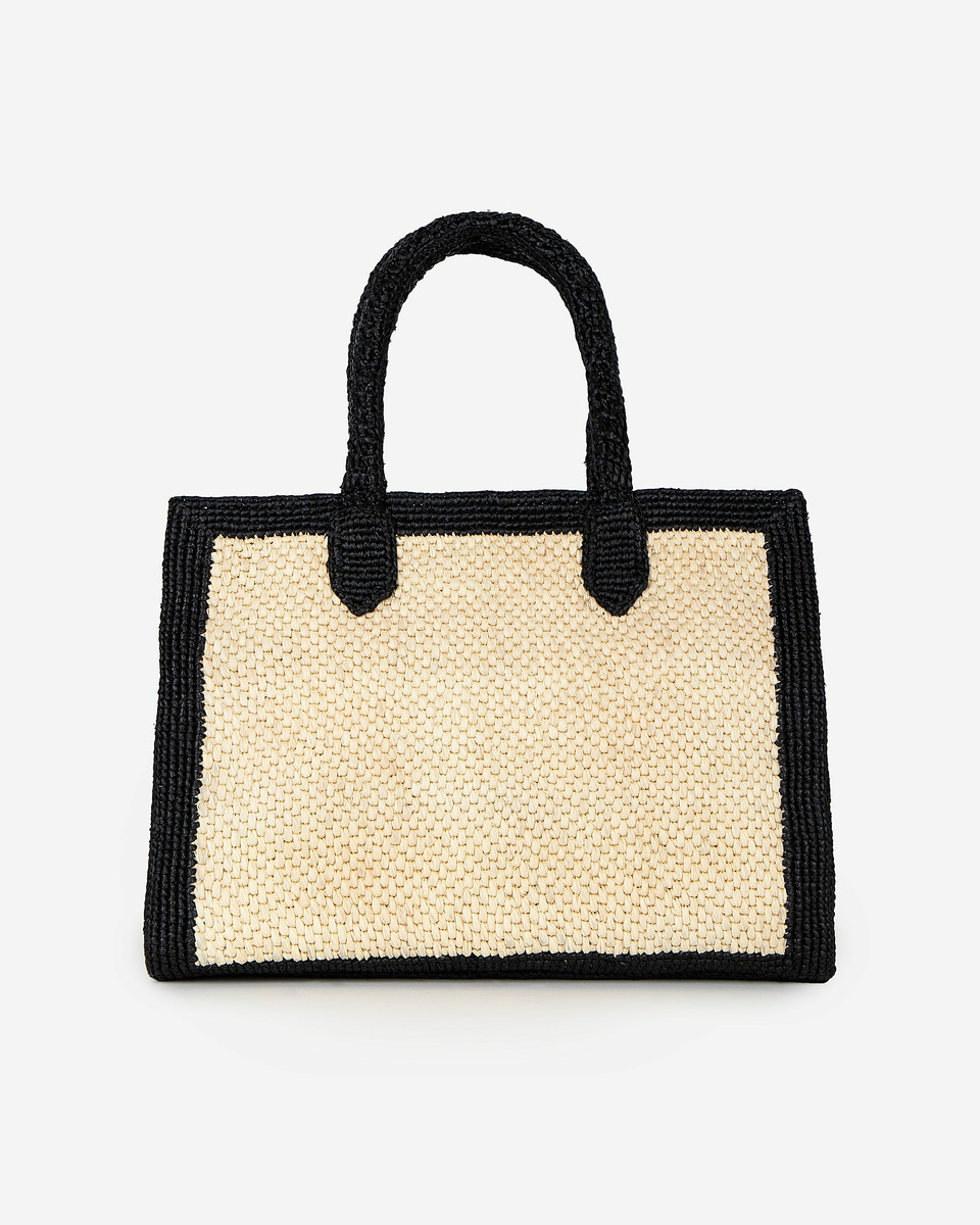 Ecru raffia tote bag