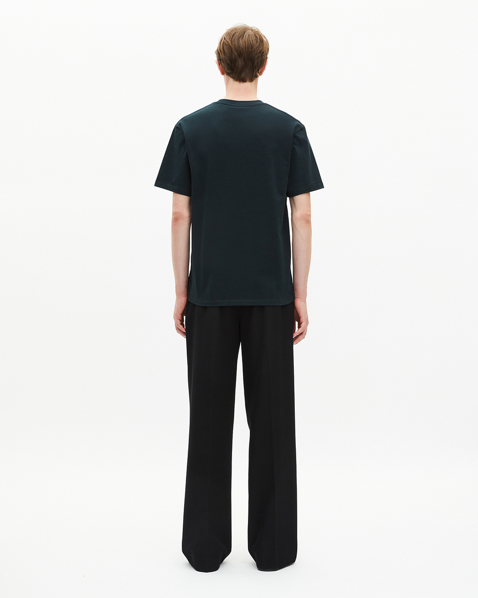 T-shirt with dark green patch