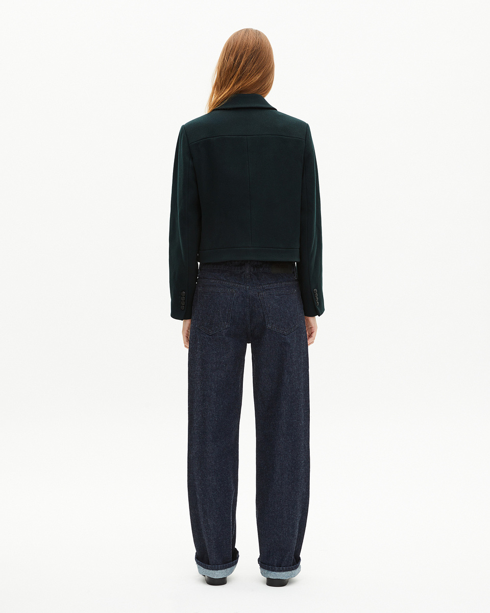 Dark green wool short jacket