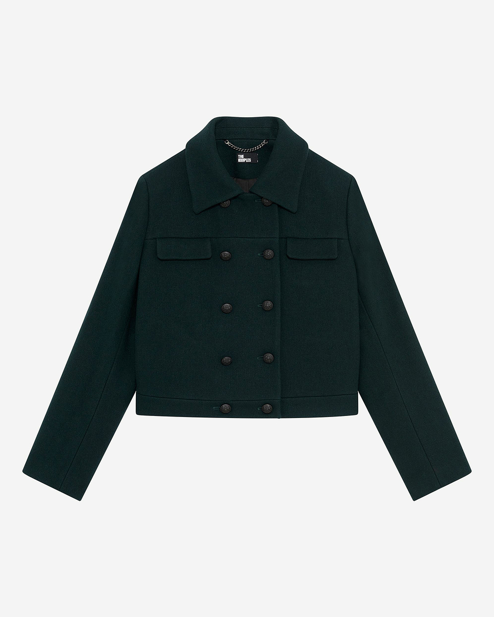 Dark green wool short jacket