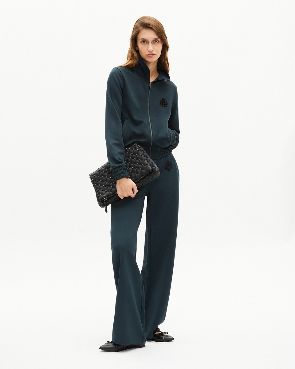 Dark green straight jogging bottoms