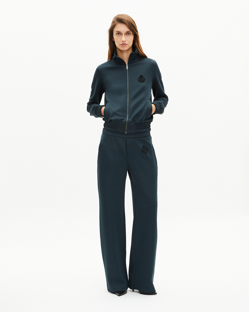 Dark green zip-up sweatshirt