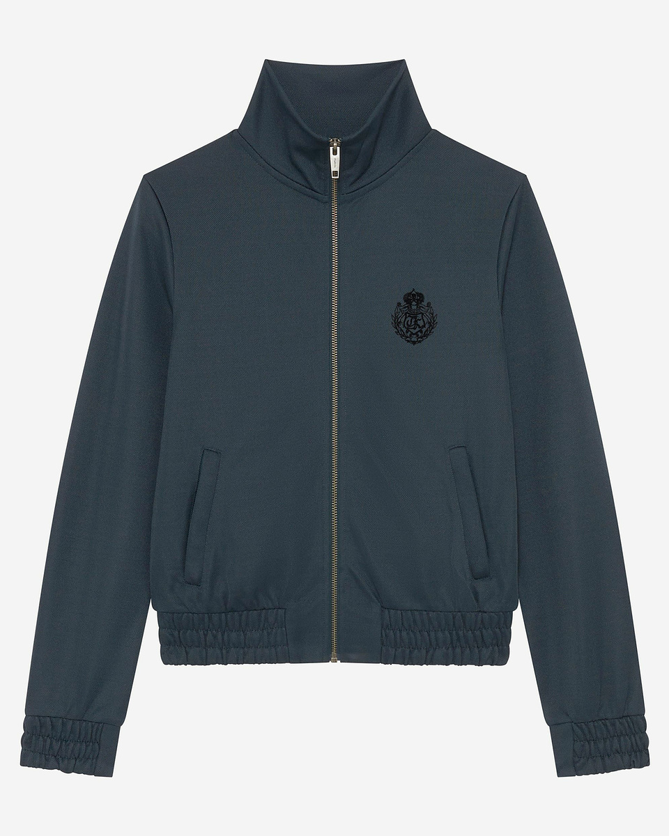 Dark green zip-up sweatshirt