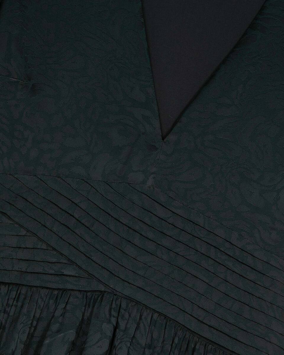 Dark green leopard jacquard maxi dress