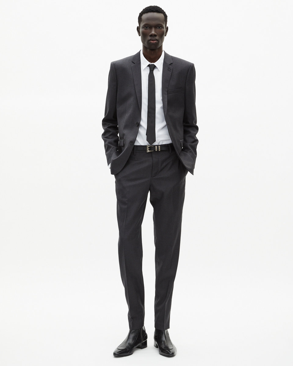 Slim-fit suit jacket in grey wool