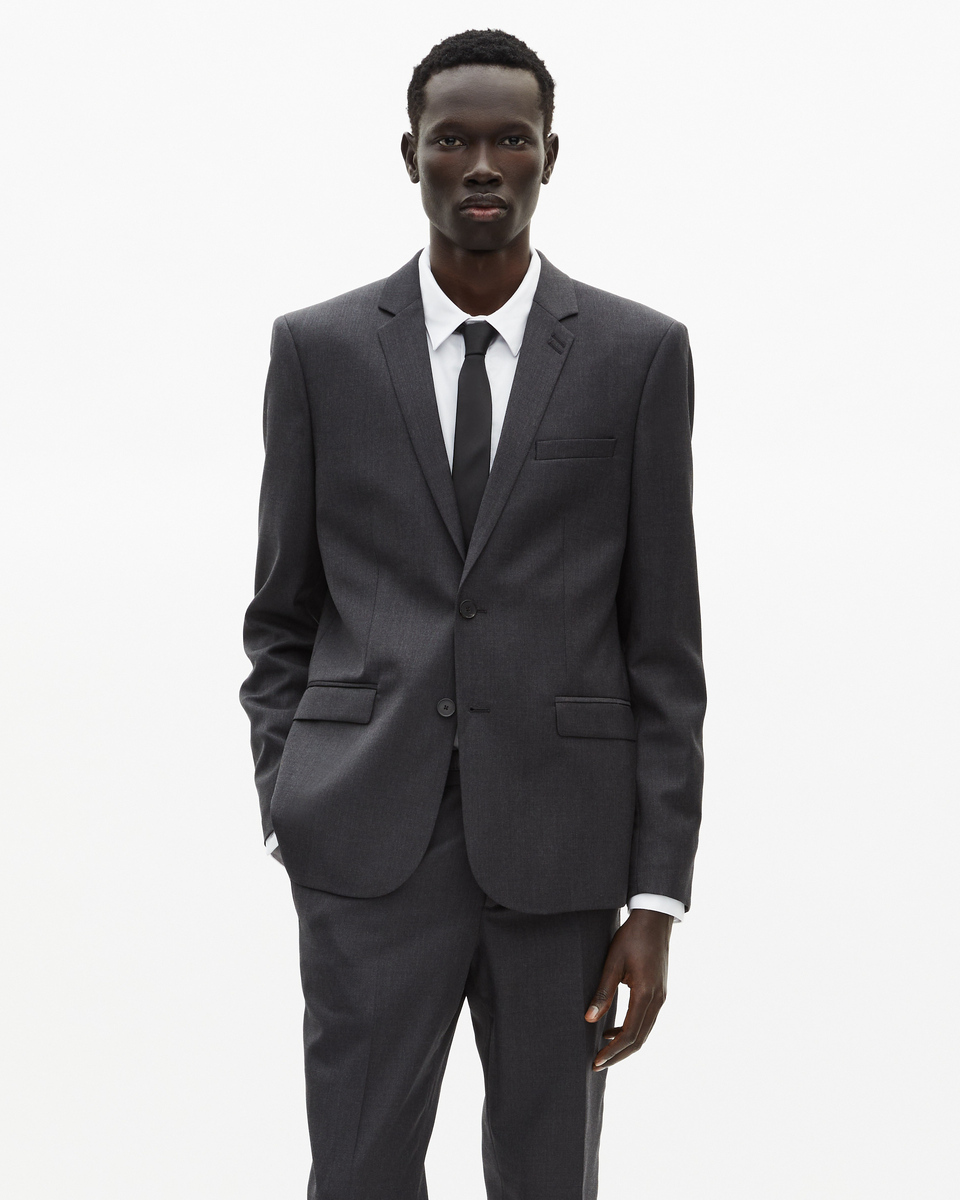 Slim-fit suit jacket in grey wool