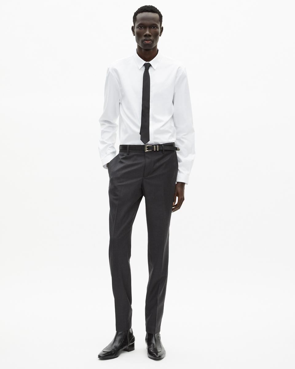 Fitted suit pants in grey wool