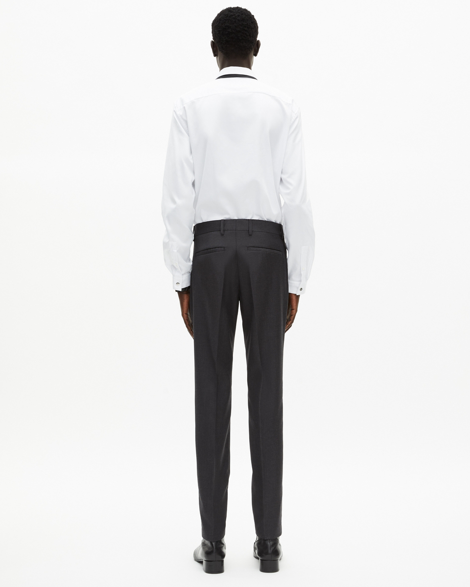 Fitted suit pants in grey wool