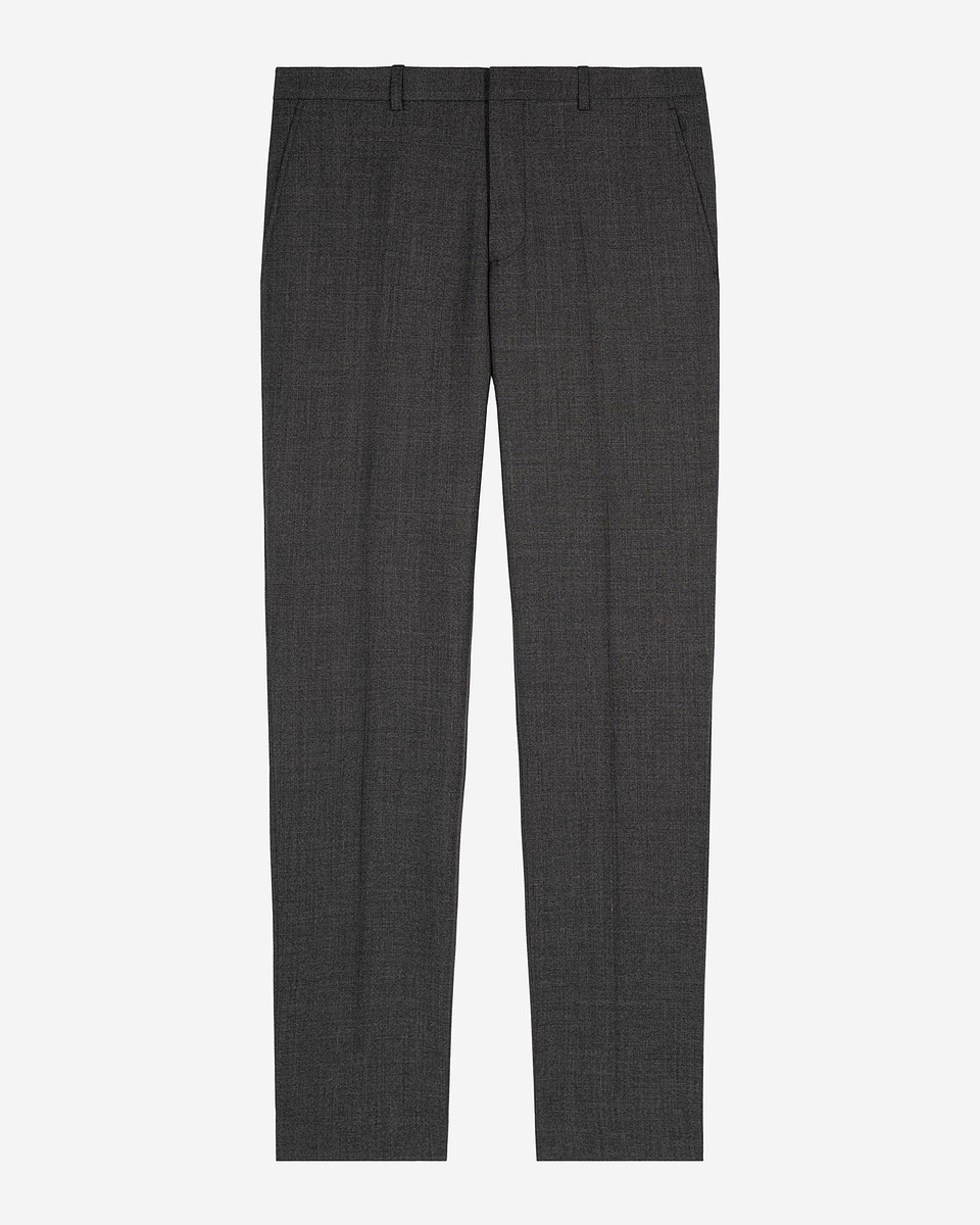 Grey straight wool suit pants