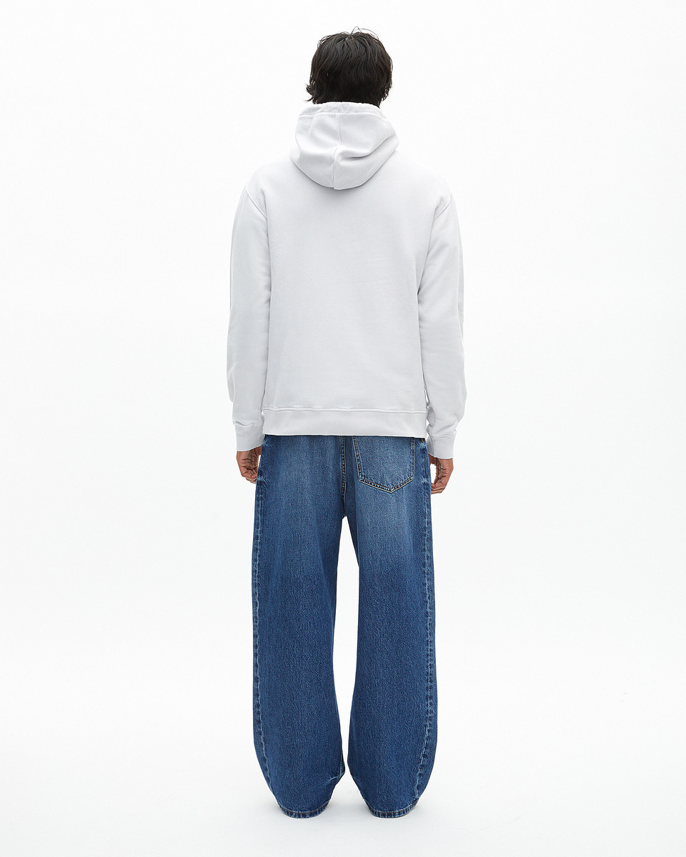 Hooded sweatshirt with grey screen print