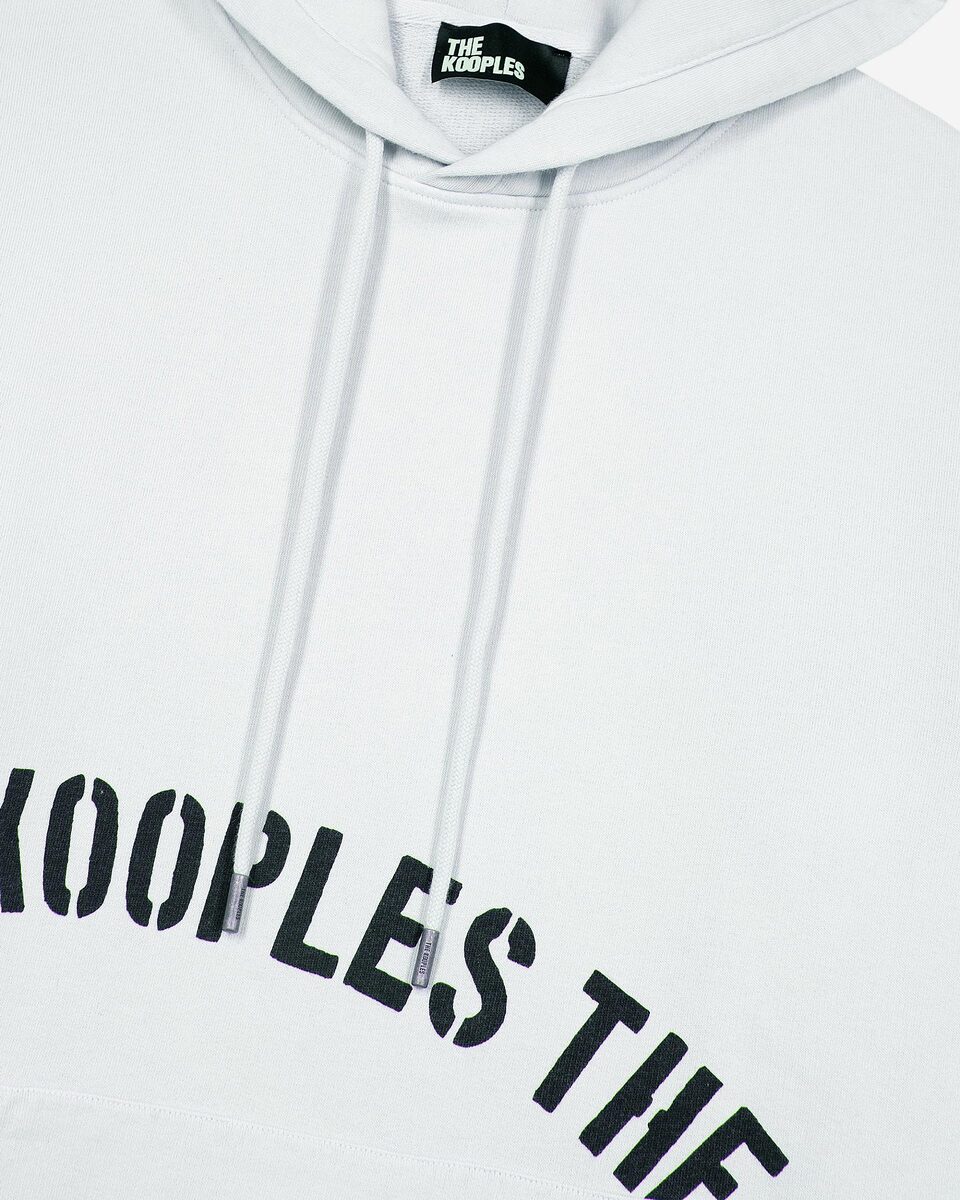 Hooded sweatshirt with grey screen print
