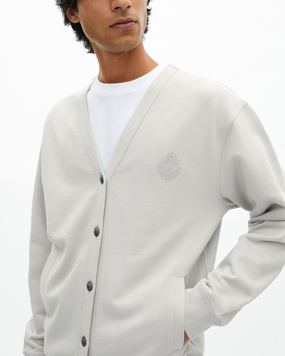 Button-down cardigan in grey jersey