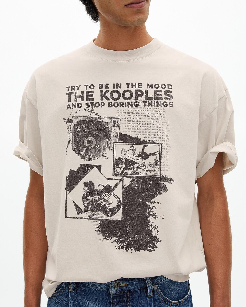 T-shirt with grey screen print
