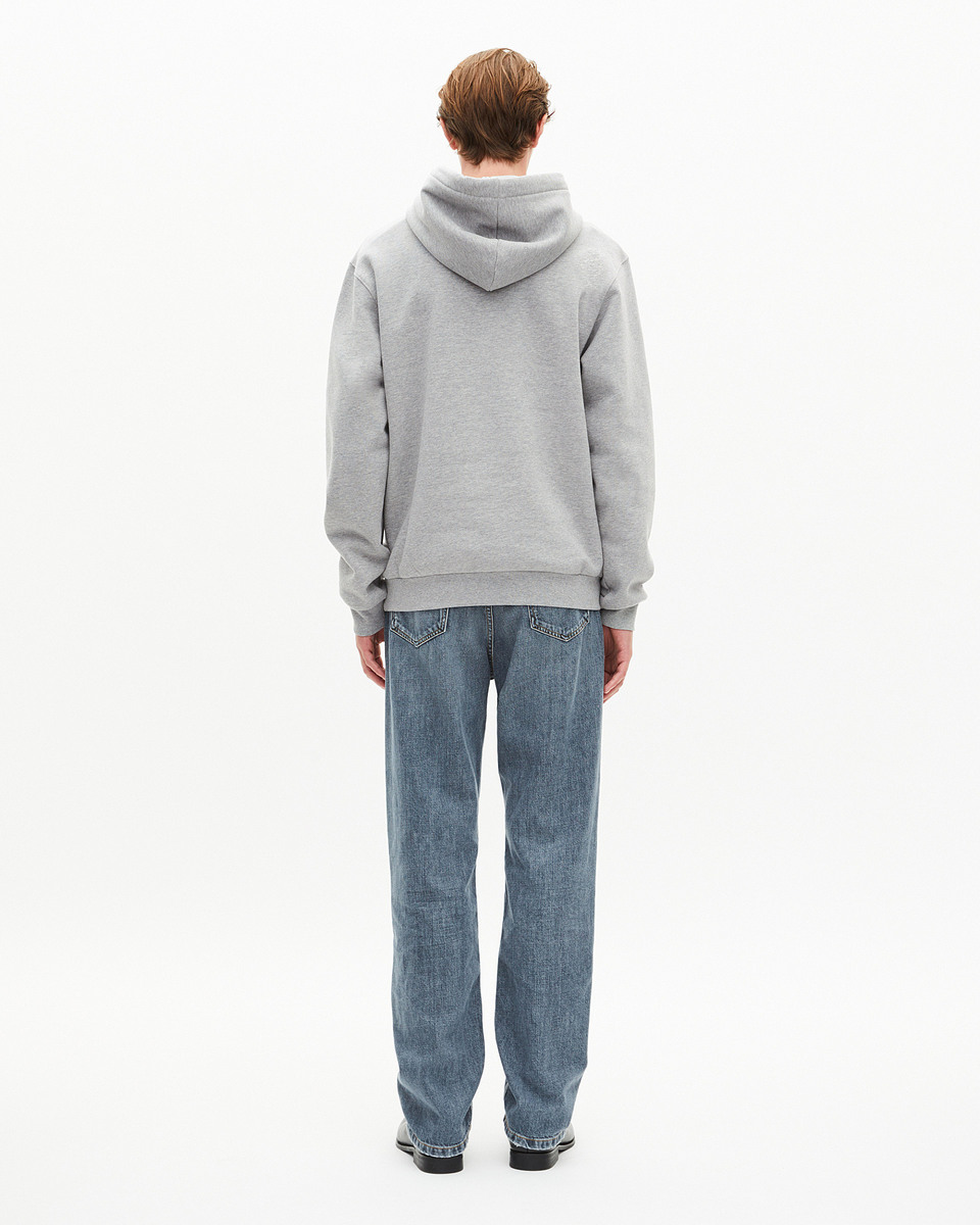 Hooded sweatshirt with grey patch