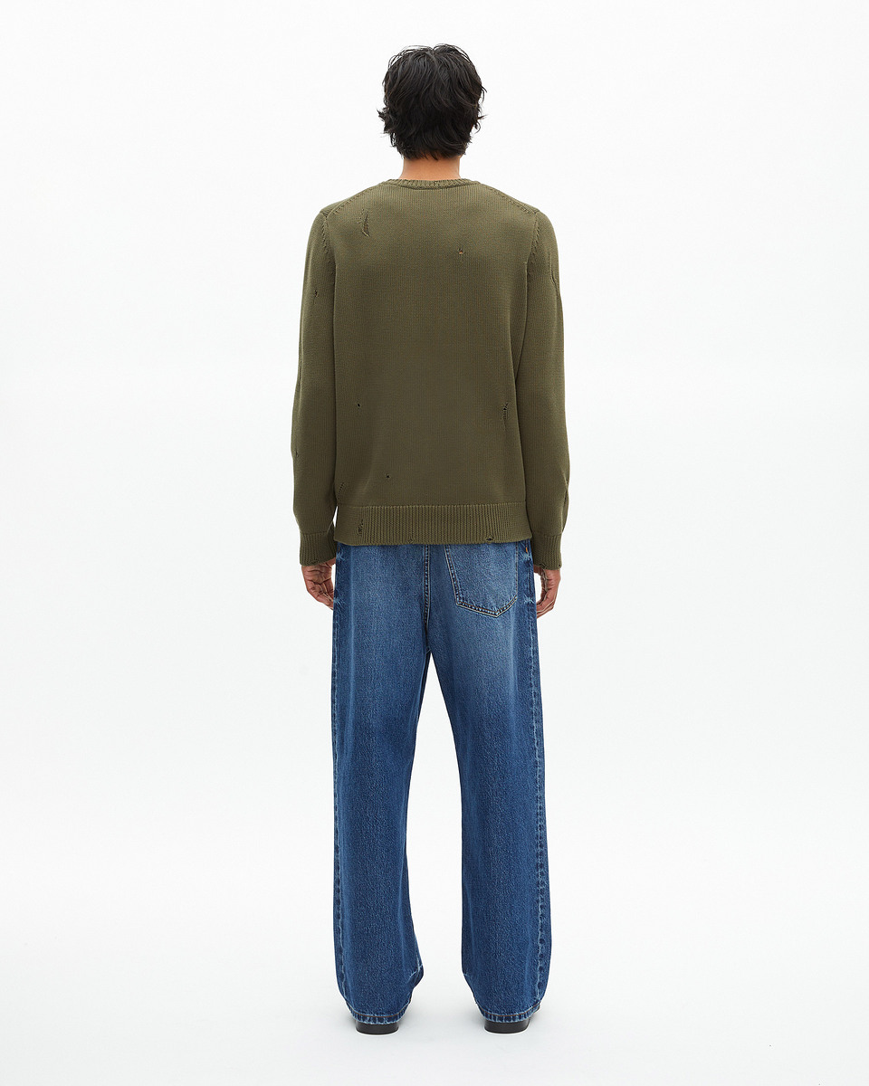 Khaki openwork sweater