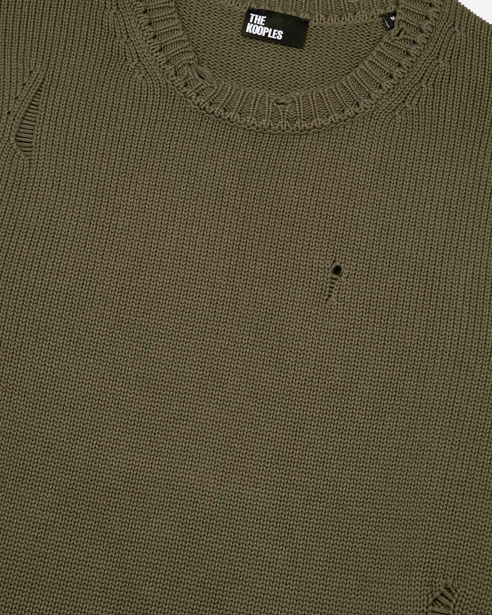 Khaki openwork sweater