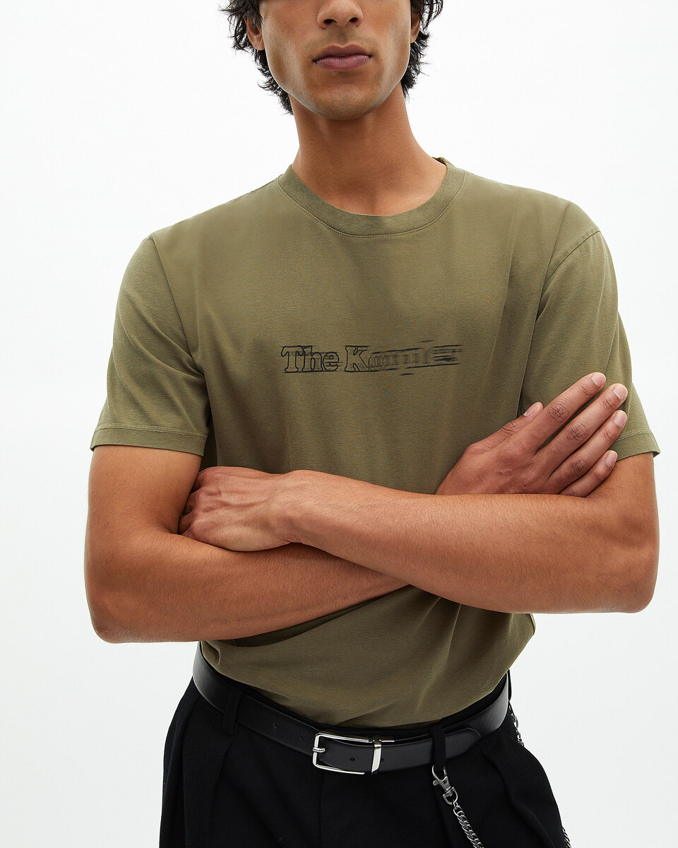 T-shirt with vintage khaki effect logo