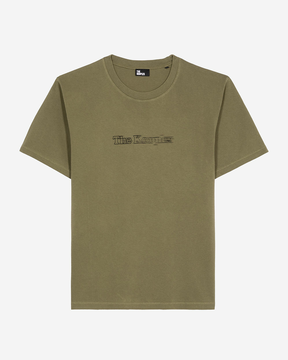 T-shirt with vintage khaki effect logo