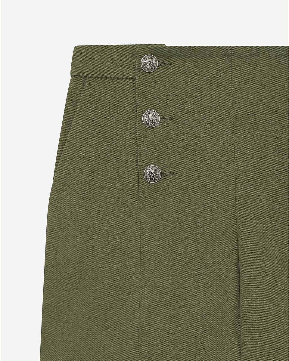 Khaki double-breasted straight shorts