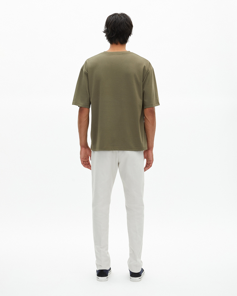 Mixed large plain khaki T-shirt
