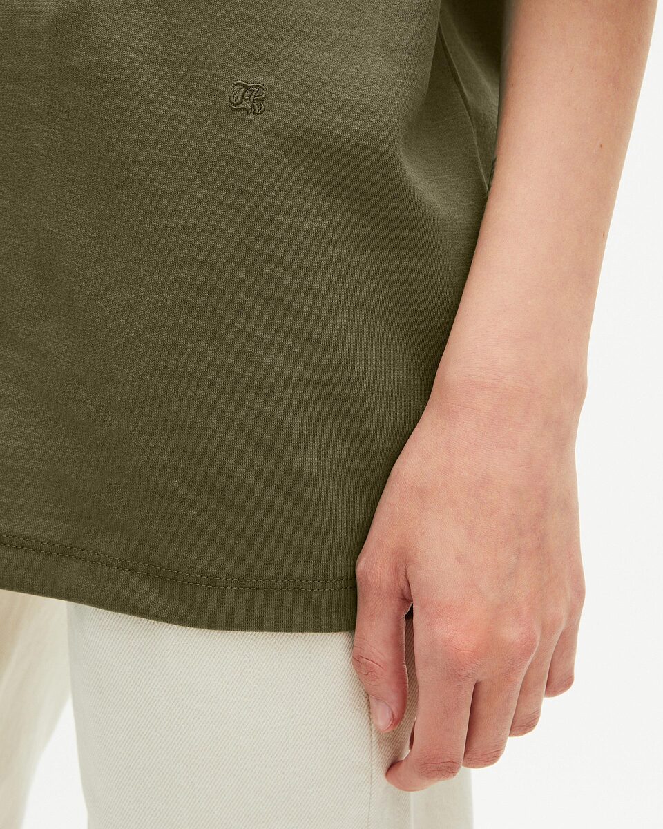 Mixed large plain khaki T-shirt
