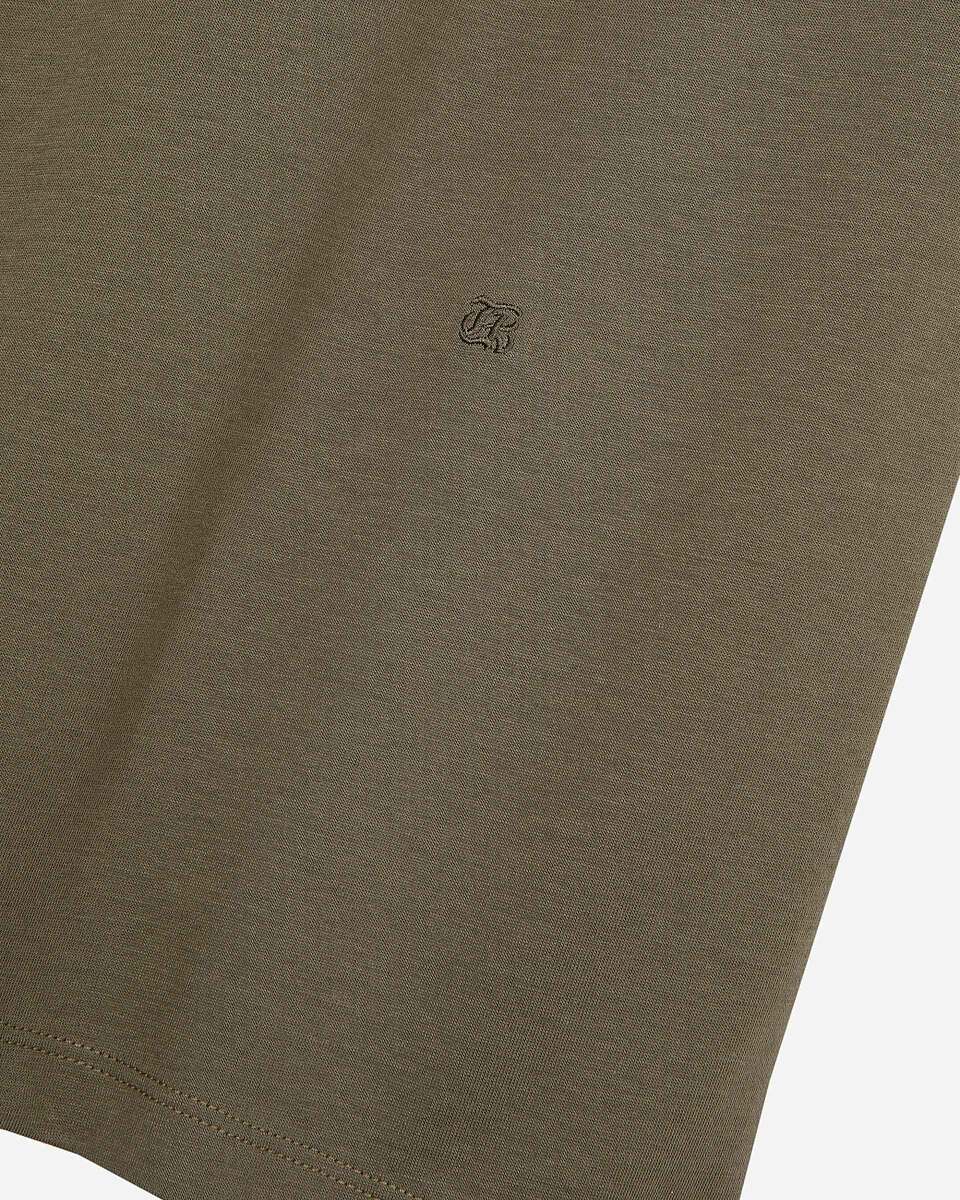 Mixed T-shirt, straight, plain khaki