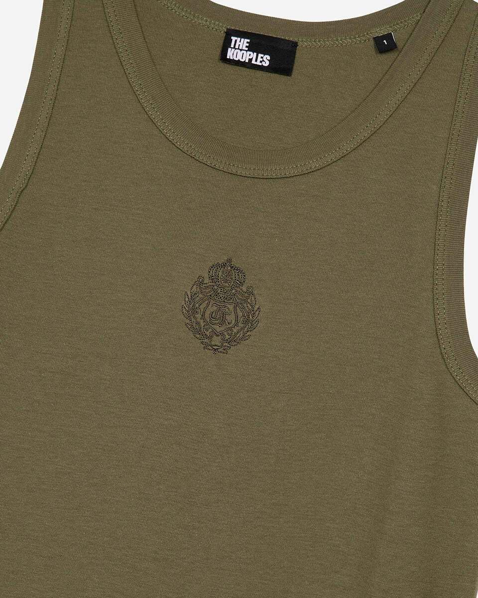 Tank top with khaki crest
