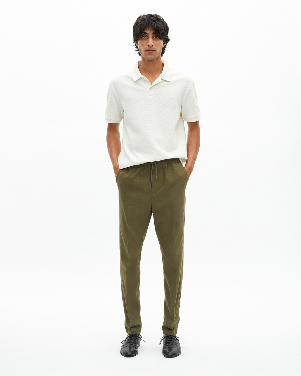 Straight khaki cotton pants